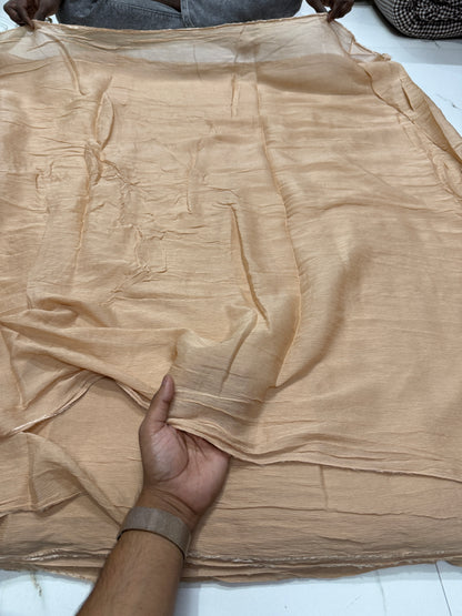 Buy Pure Chiffon Solid Coffee Fabric 