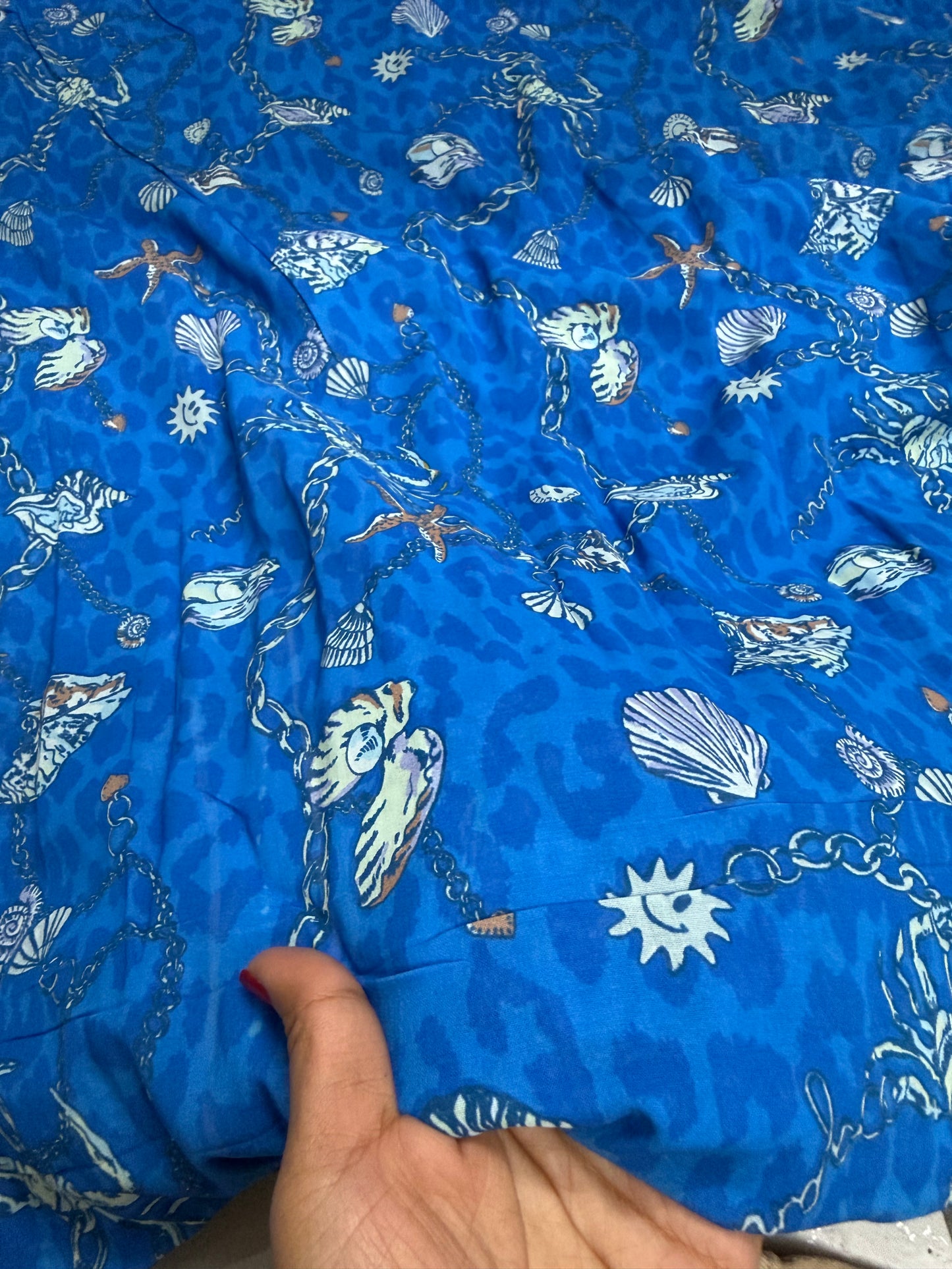 Buy 50s Poplin Sea Star Printed Fabric