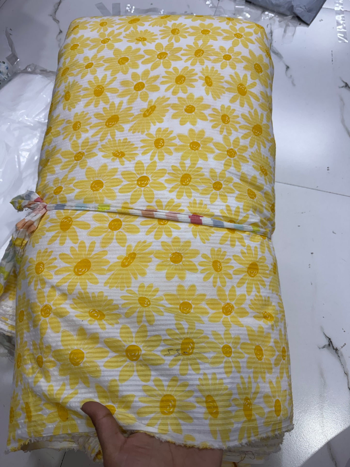 Buy Premium Cotton Seersucker Yellow Flower Fabric (Copy)