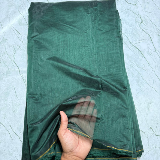 Buy Authentic Viscose Chanderi Dark Green Fabric