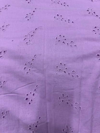 Buy Cotton Hakoba Lavender Leaf Cutwork Embroidery