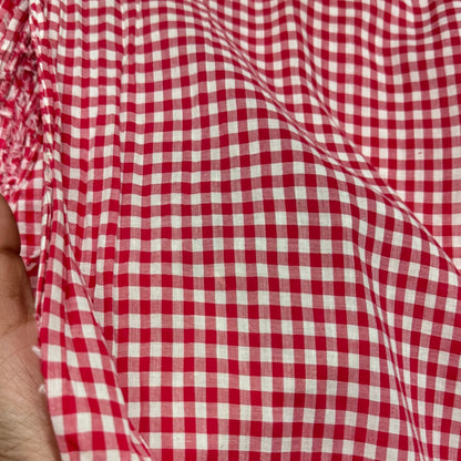 Buy Cotton Red Checks Fabric - Red Gingham Fabric India