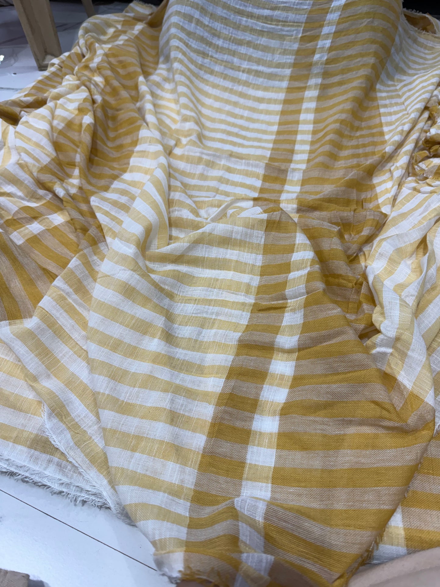 Buy Cotton Gauge Yellow Shade Stripe Fabric