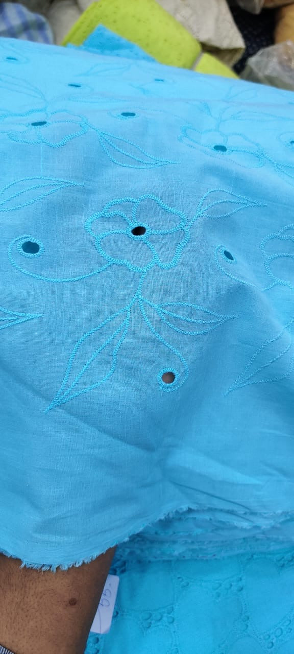 Buy Cotton Sky Blue Rose Hakoba Fabric