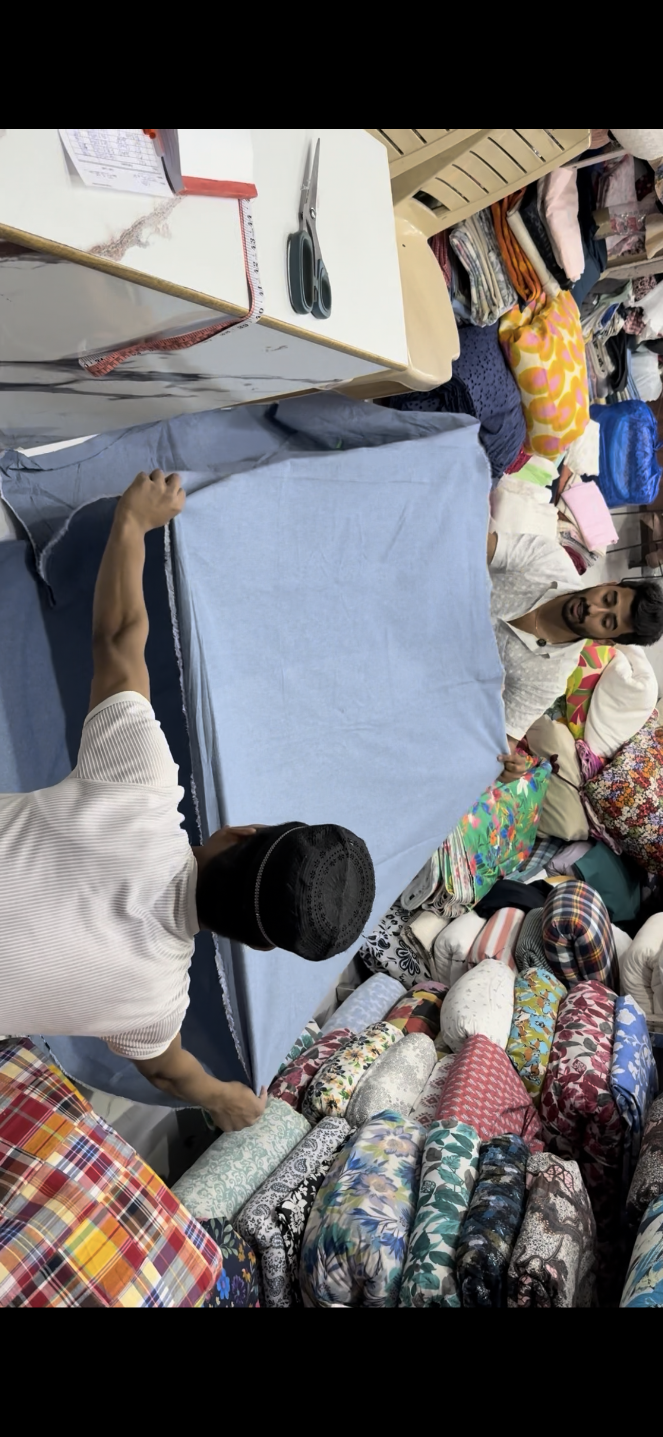 Buy Oxford Chambray Washed Blue Solid Fabric