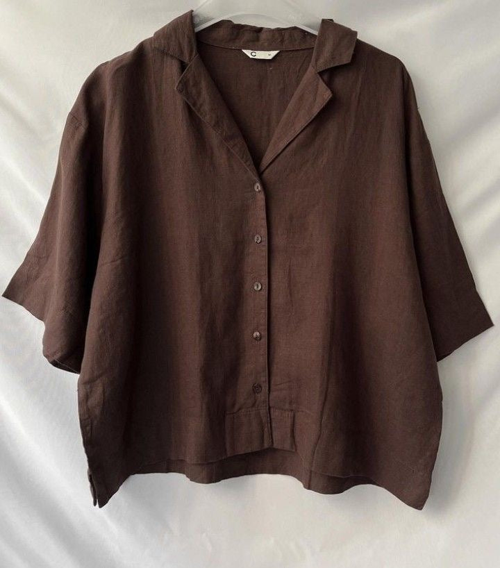 Buy Lab Certified Pure Linen Brown Fabric