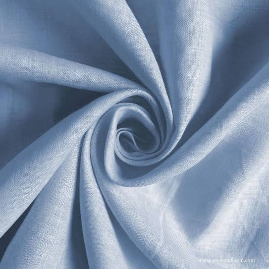 Buy Cotton Linen Solid Dust Blue
