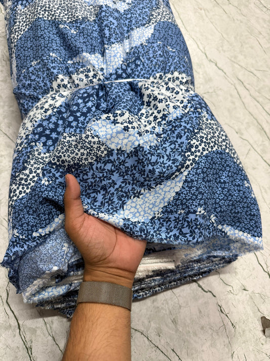 Buy Cotton Viscose Multi Wave Printed Fabric