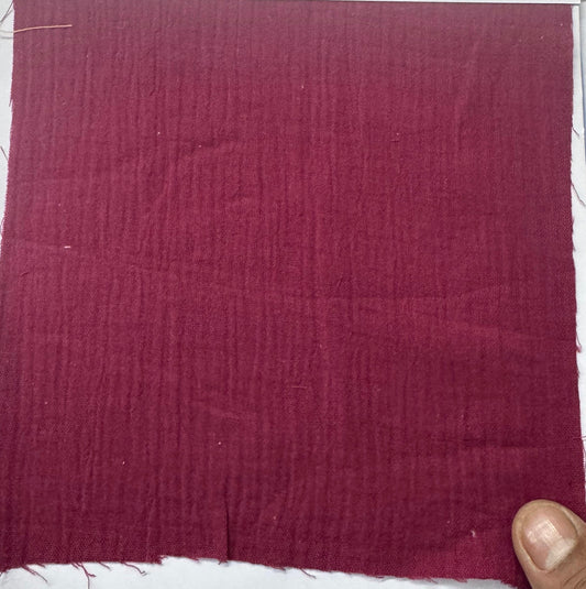 Buy Soft Cotton Double Cloth Solid Maroon Fabric