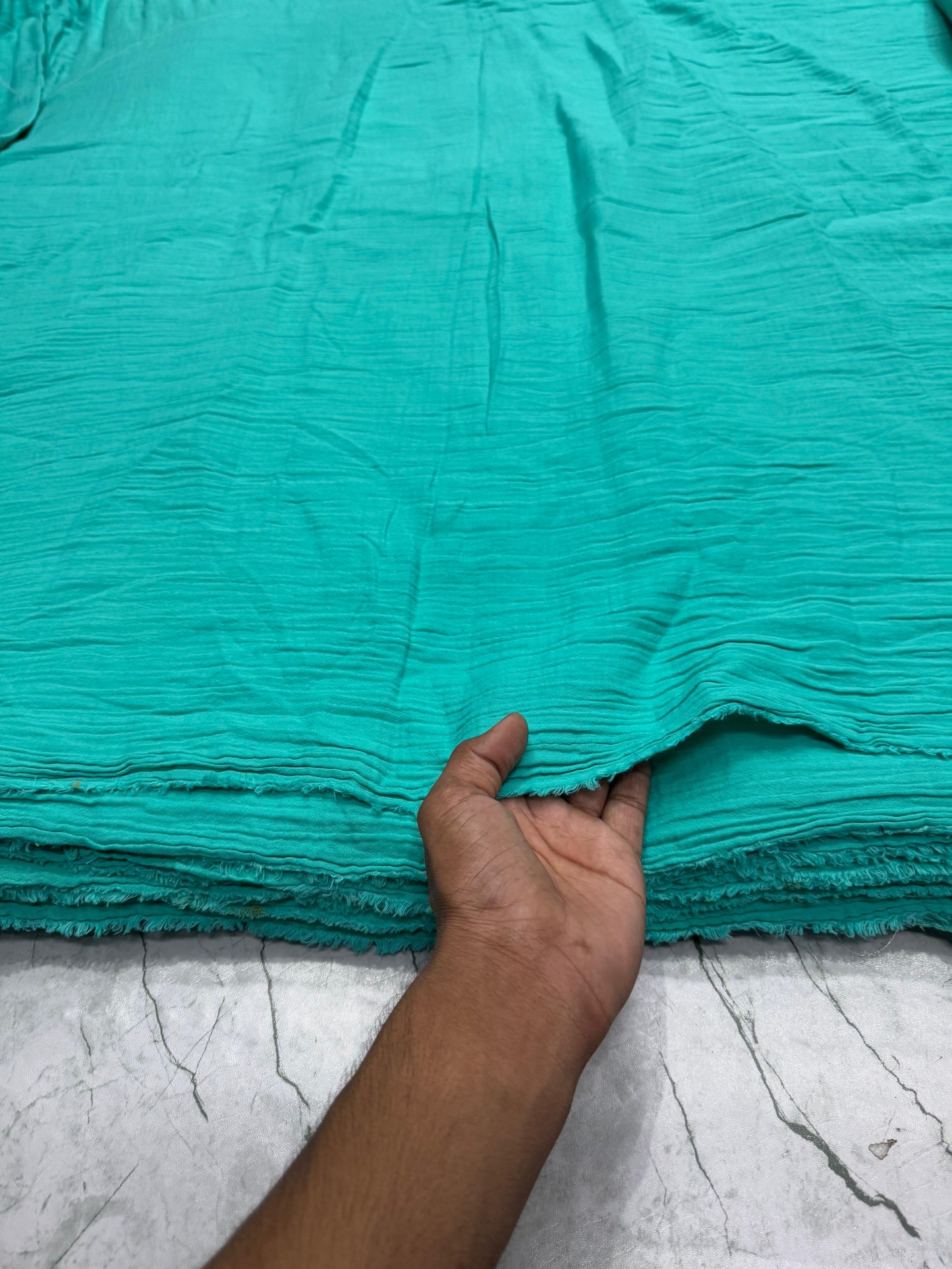 Buy Soft Cotton Double Cloth Sea Green Fabric