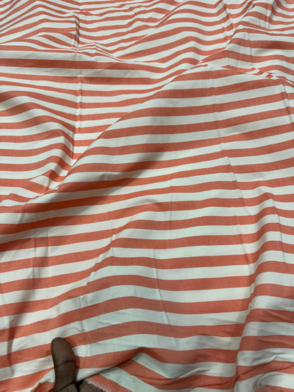 Buy 50s Poplin Peach Stripe Fabric