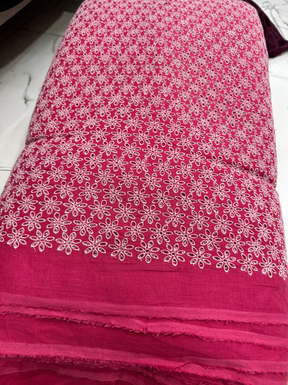 Buy Linen Hot Pink Hakoba Heavy Flowery