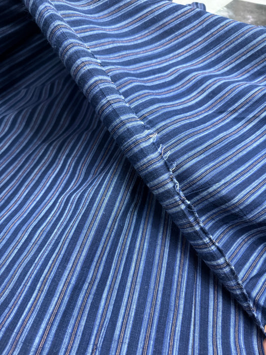 Buy Cotton Linen Blue Stripes Fabric Soft Furnishing