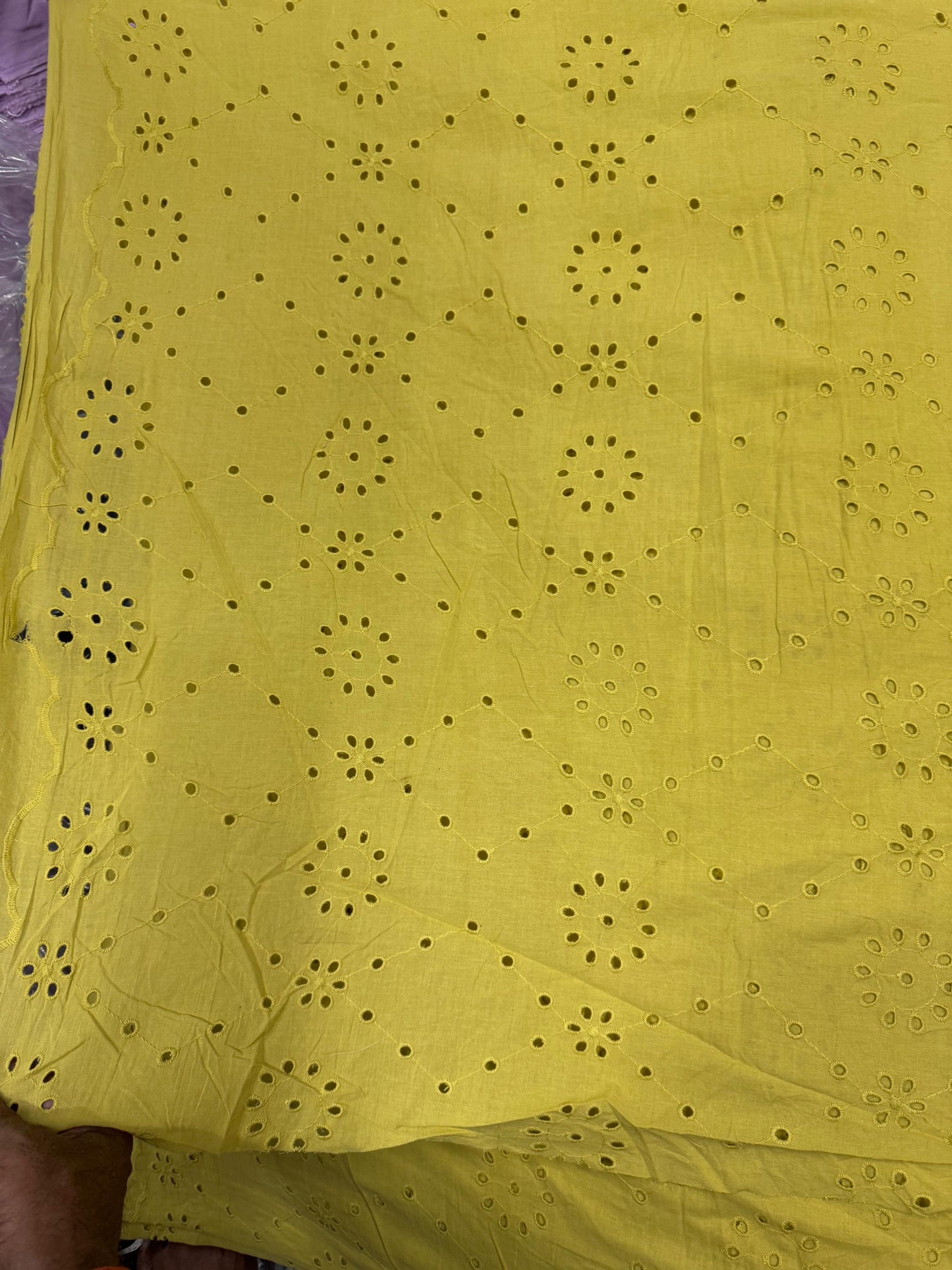 Buy Cotton Hakoba Pista Green Circle Join Embroidery