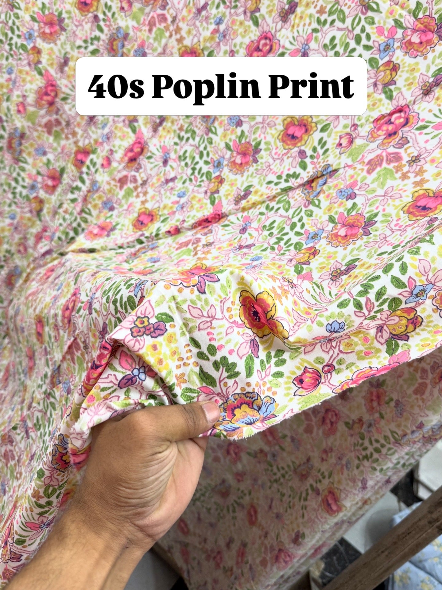 Buy 40s Poplin Floral Bright Colour Printed Fabric