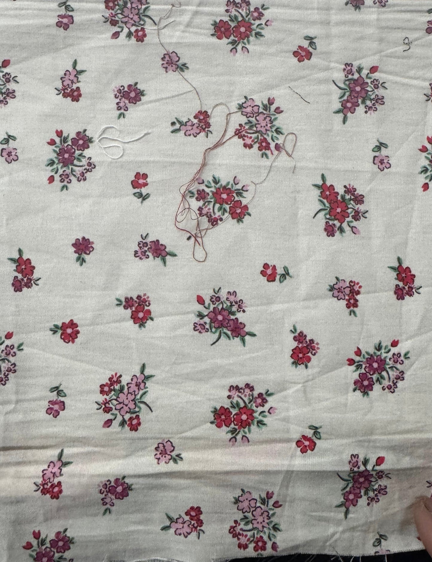Buy Cotton Poplin Ivory Red Tiny Mini Printed Fabric