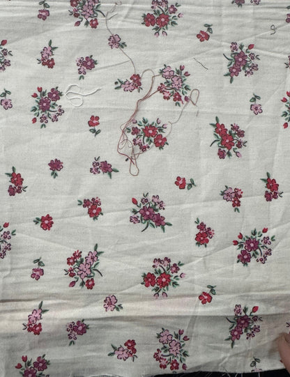 Buy Cotton Poplin Ivory Red Tiny Mini Printed Fabric