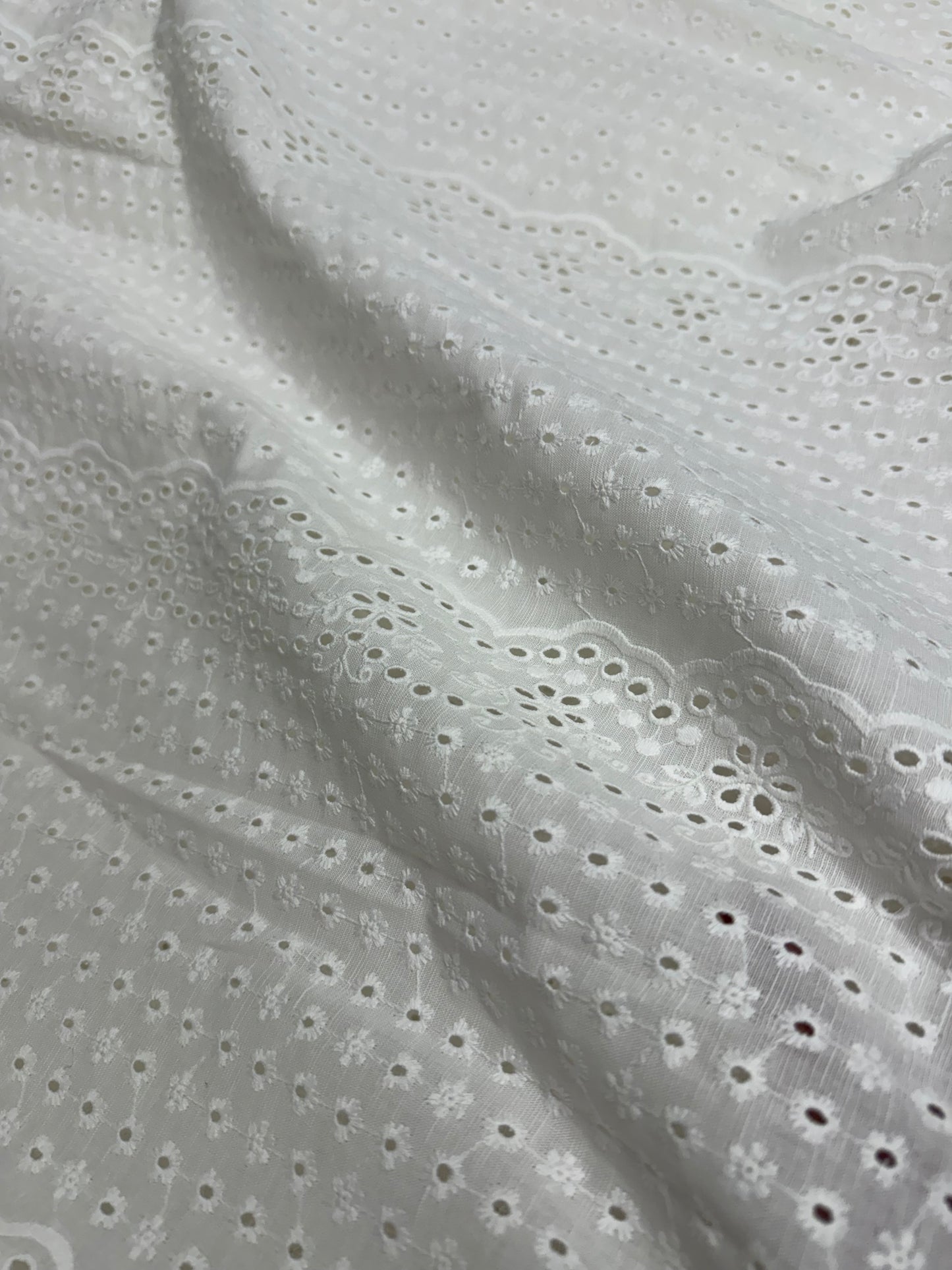 Buy Linen White Hakoba With Border Flowery Cutwork