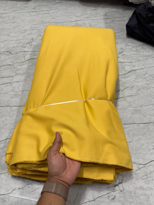 Buy Bottom Non Denim Twill Lycra Yellow Fabric