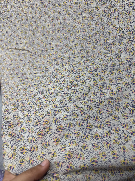 Buy Mul Cotton Boho Nude Flower Printed Fabric