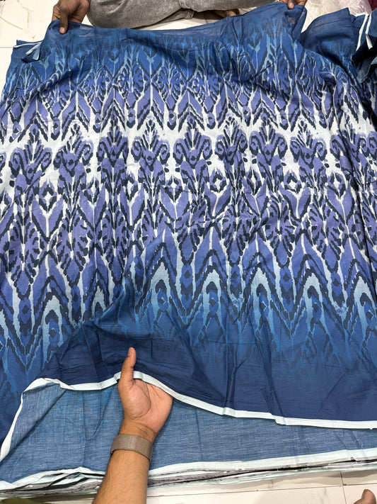 Buy Mul Cotton Ombre Ikkat Fabric