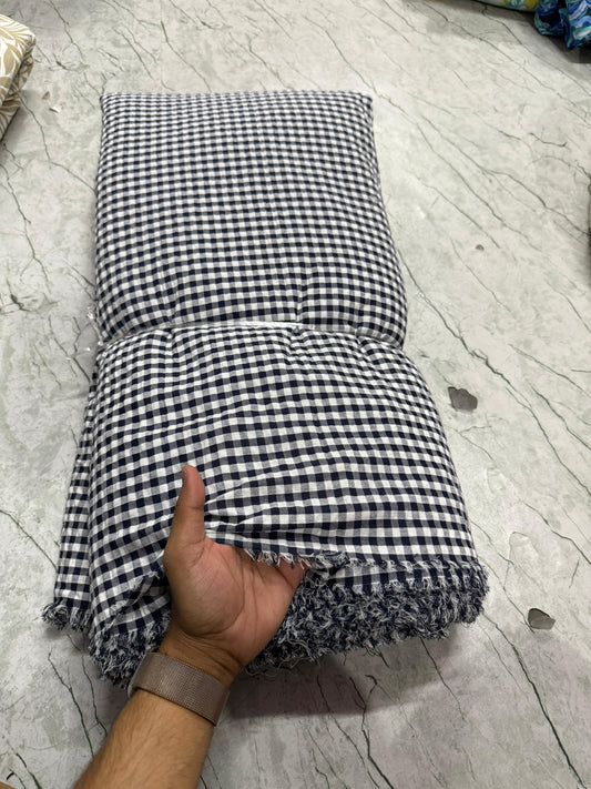 Premium Seersucker B&W Checks Fabric