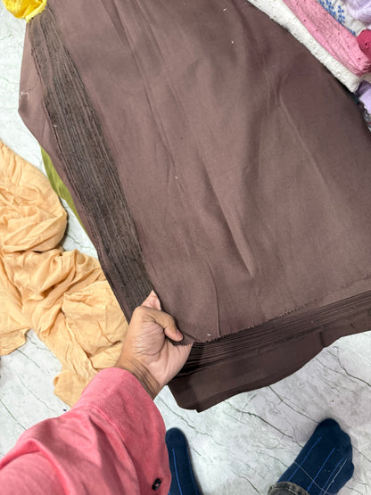 Buy Lab Certified Pure Linen Brown Fabric