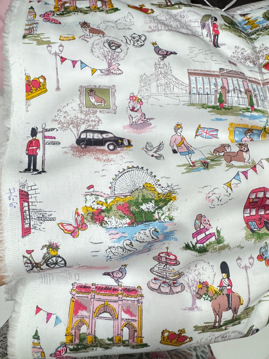 Buy Cotton Poplin City Printed Fabric