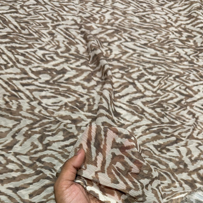 Buy Viscose Chiffon Nude Lead Printed Fabric