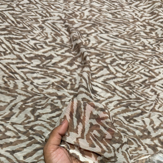 Buy Viscose Chiffon Nude Lead Printed Fabric