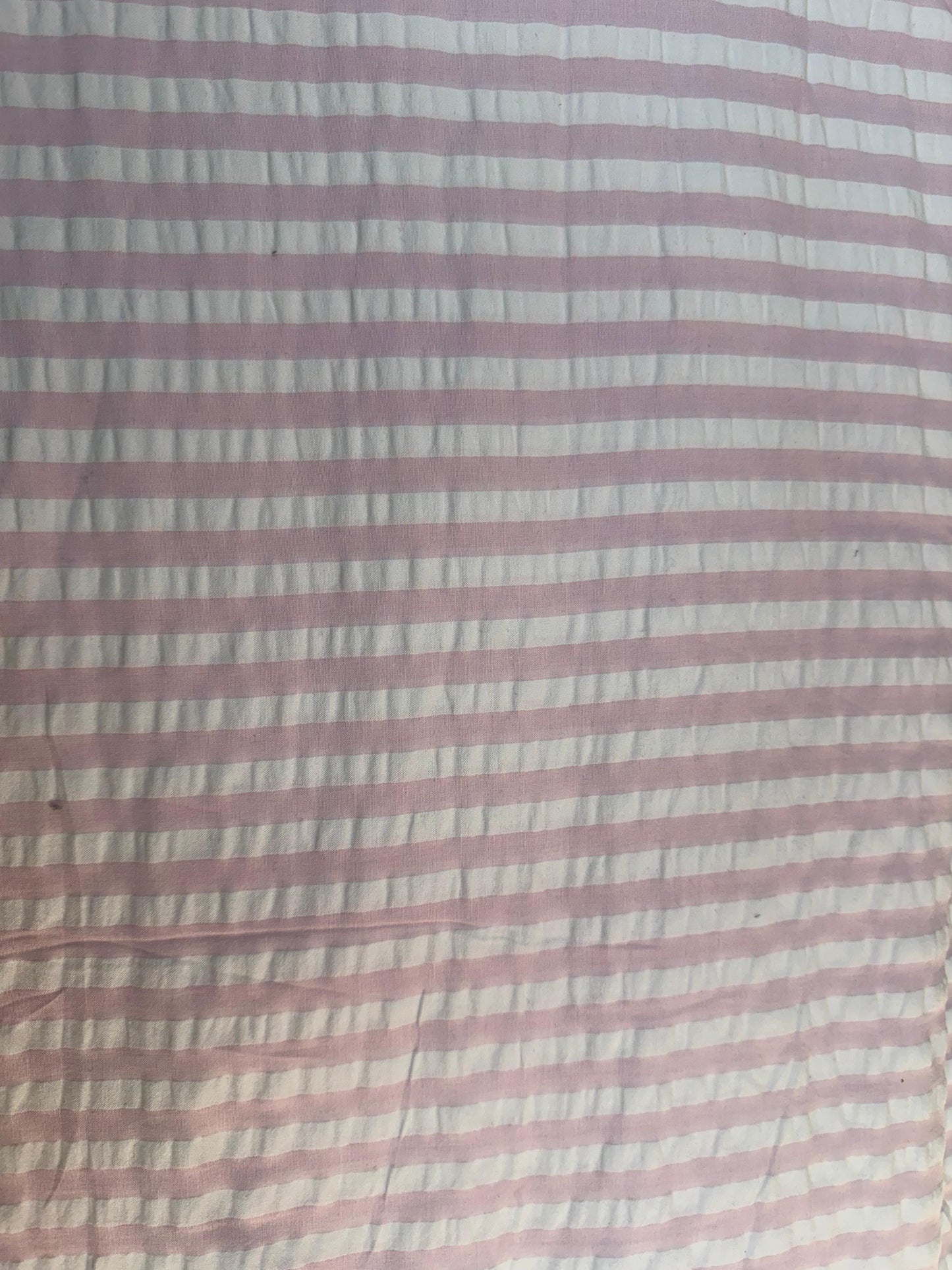 Premium Seersucker Pink & White Stripe Fabric