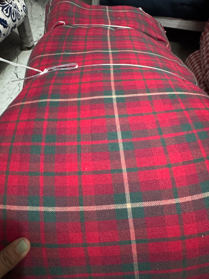 Buy Rare Cotton Twill British Green Red Check Fabric