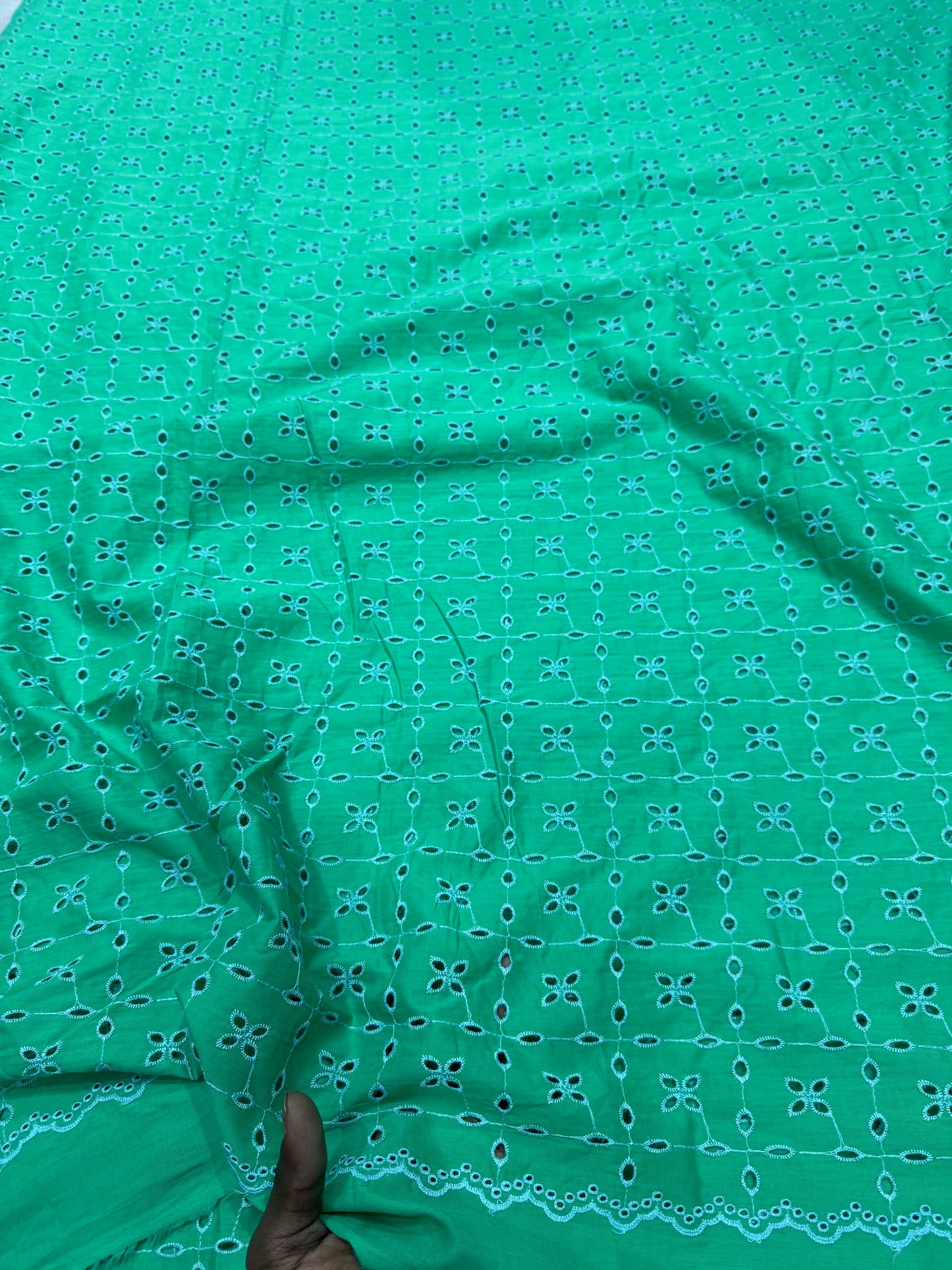 Buy Poplin Hakoba Diamond Pakistani Green Blue Combo Fabric