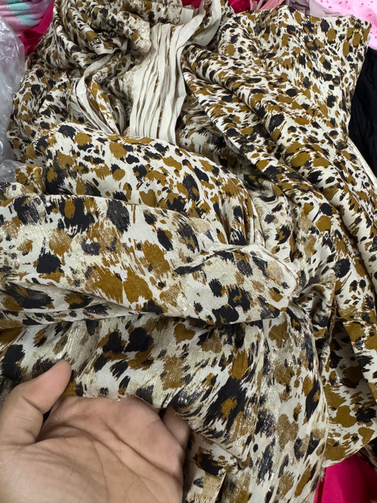 Buy Viscose Lurex Cheetah Printed Fabric