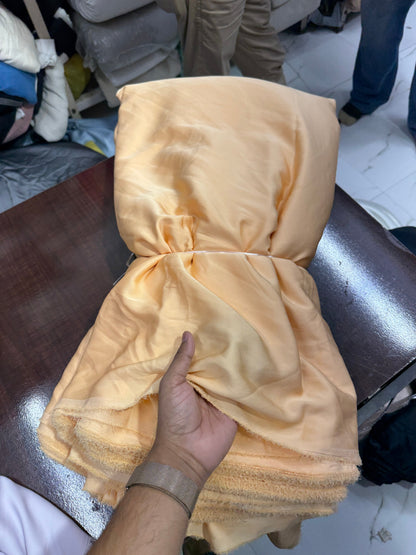 Buy Italian Silk Solid Pastel Yellow Fabric - MAF 