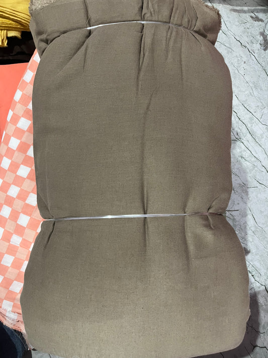 Buy Cotton Linen Solid Brown Grey Fabric