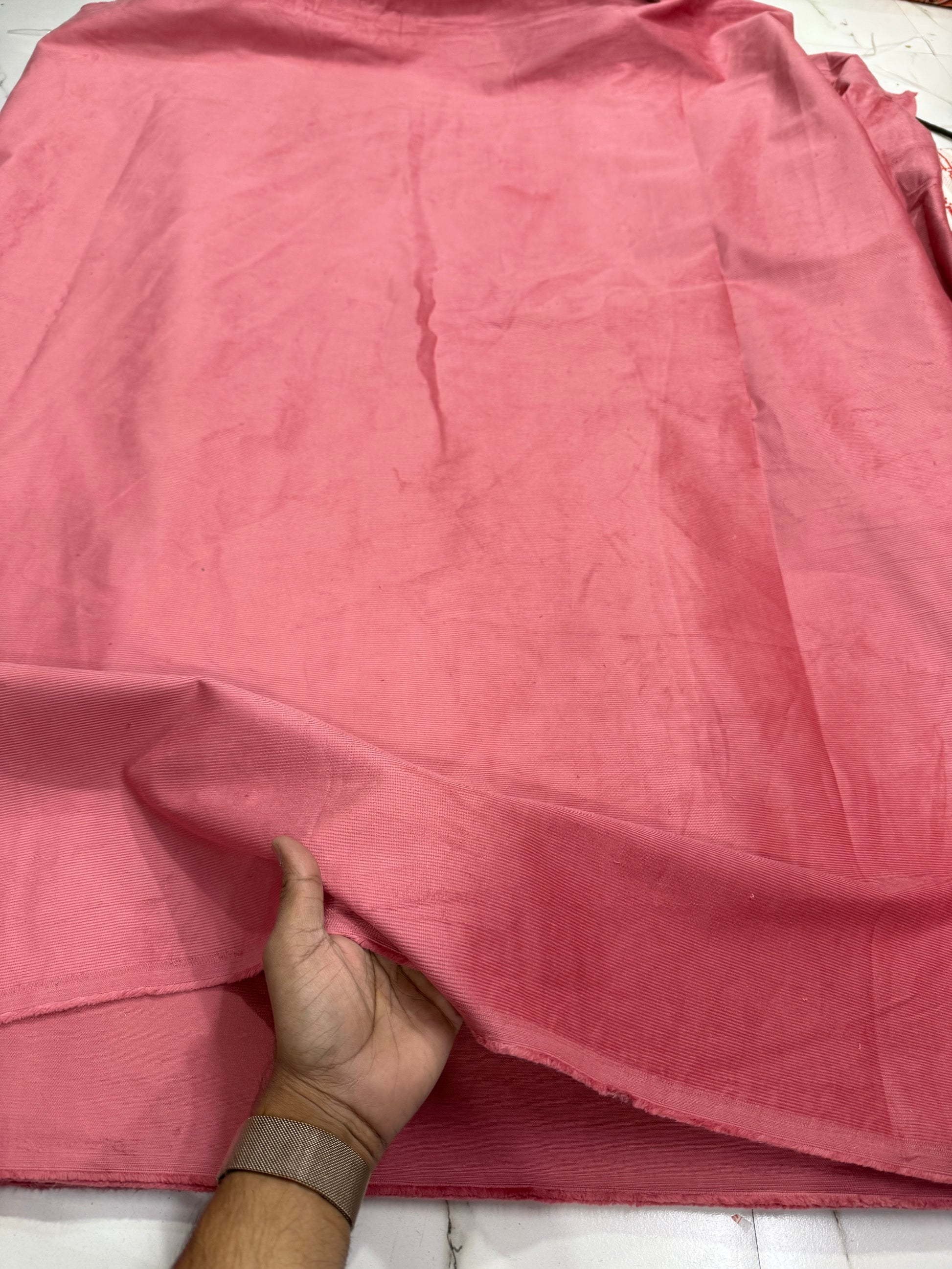 Buy Corduroy Solid Wild Berry Pink Fabric (21 Wale) - MAF 