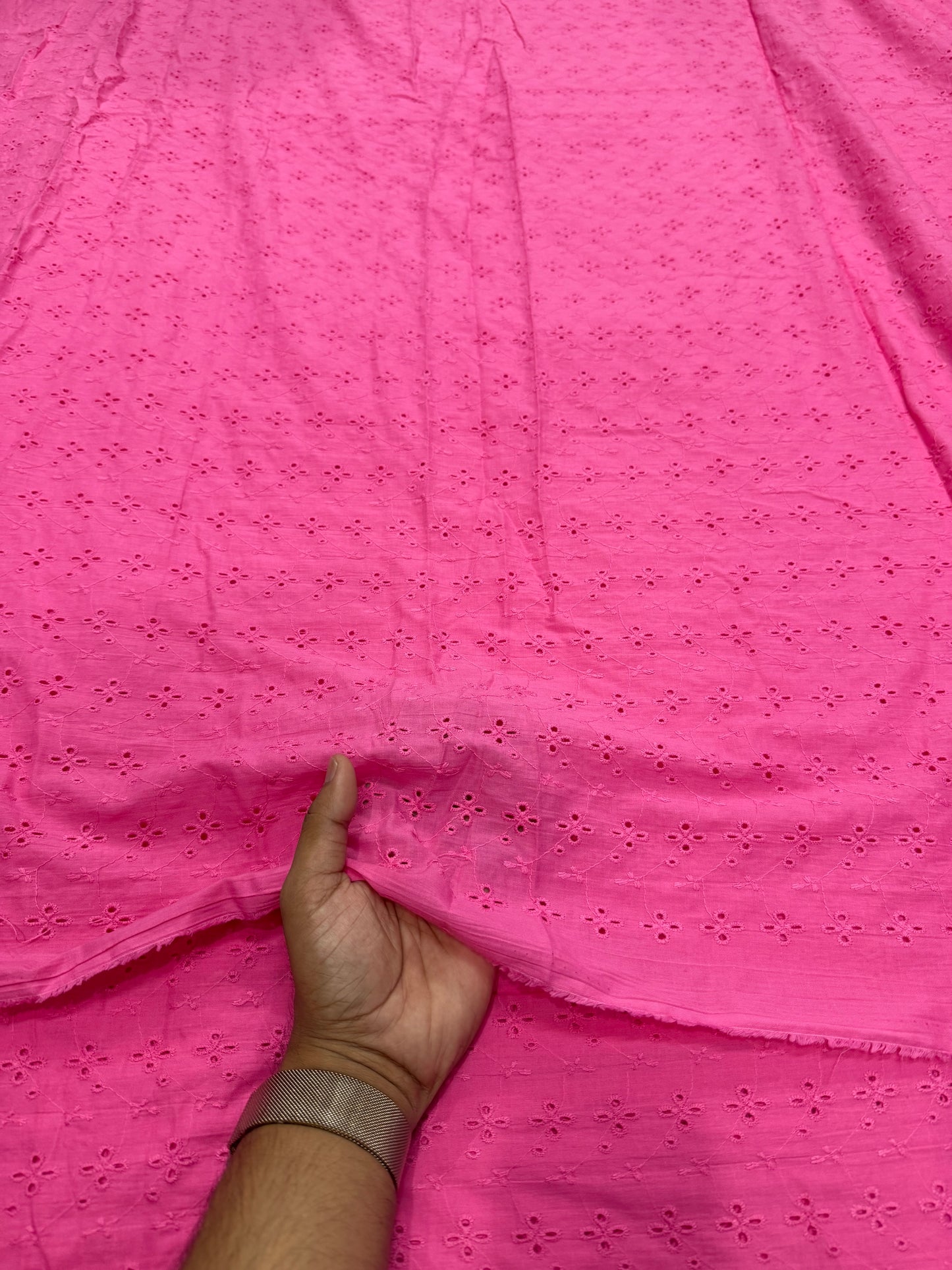 Buy Hakoba Pink Flower Cutwork Joining Fabric