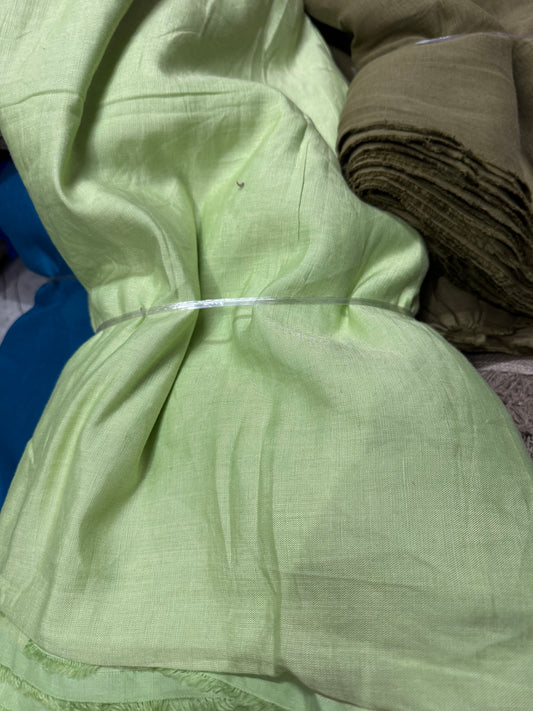 Buy Pure Linen Baby Green Fabric