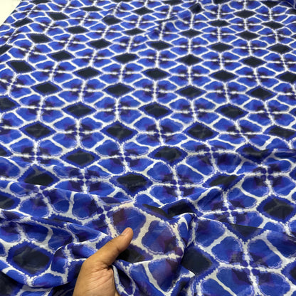 Buy Viscose Chiffon Water Diamond Printed Fabric