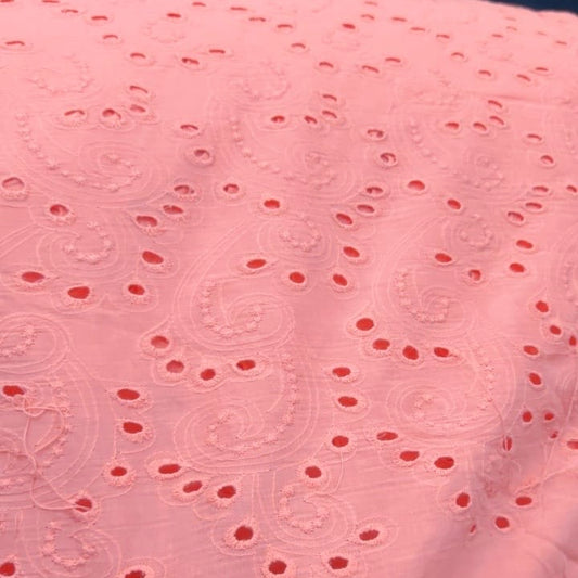 Buy Cotton Hakoba Blush Pink Peacock Head Fabric