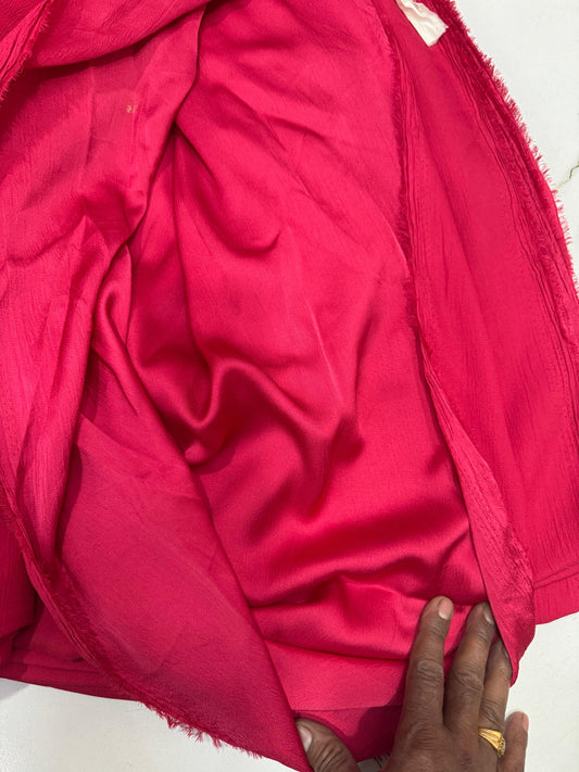Buy Natural Bubble Silk Solid Pink Fabric
