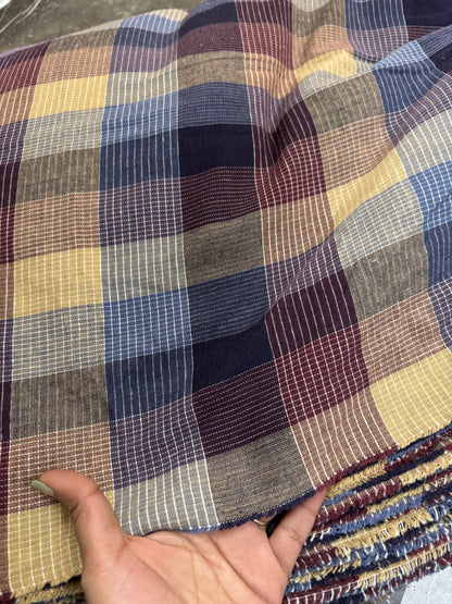 Buy Soft Cotton Multicolour Thin Stripe Added Fabric India