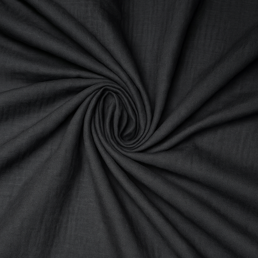 Solid Grey Black Cotton Self Check