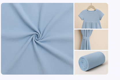 CRINKLED CREPE DUST BLUE