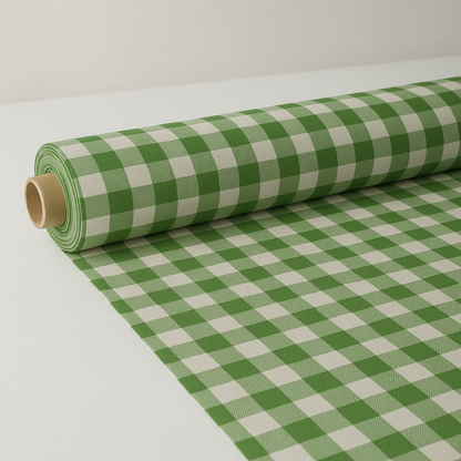 POPLIN CHECK GREEN 58 inch width