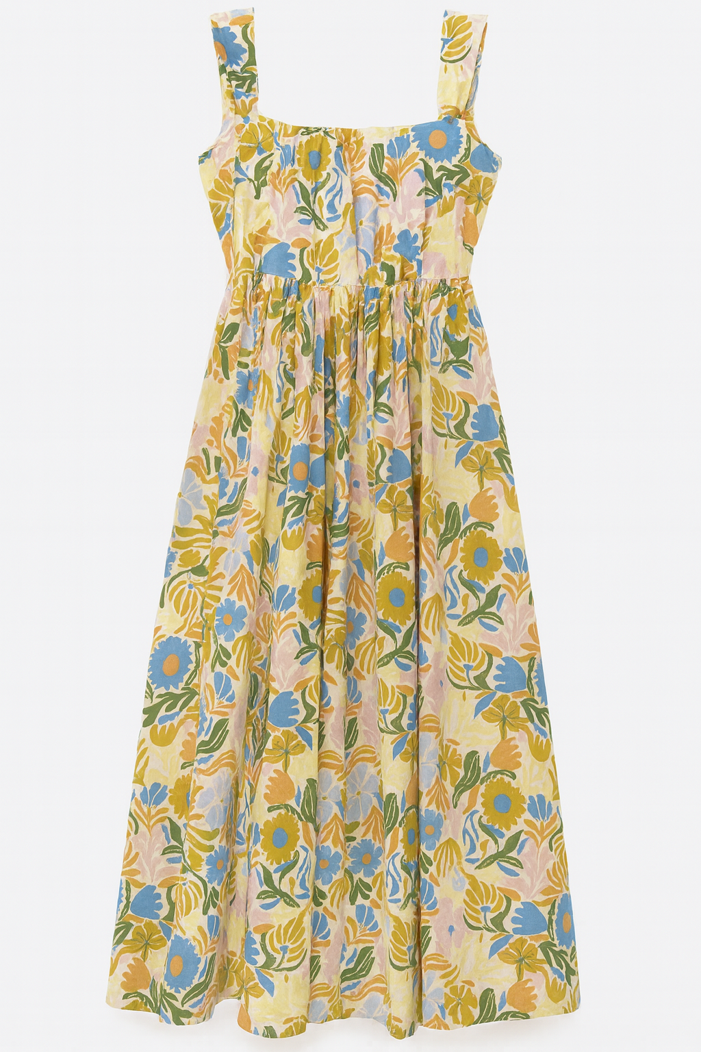 Buy Cotton Linen Pastel Floral Printed Fabric 