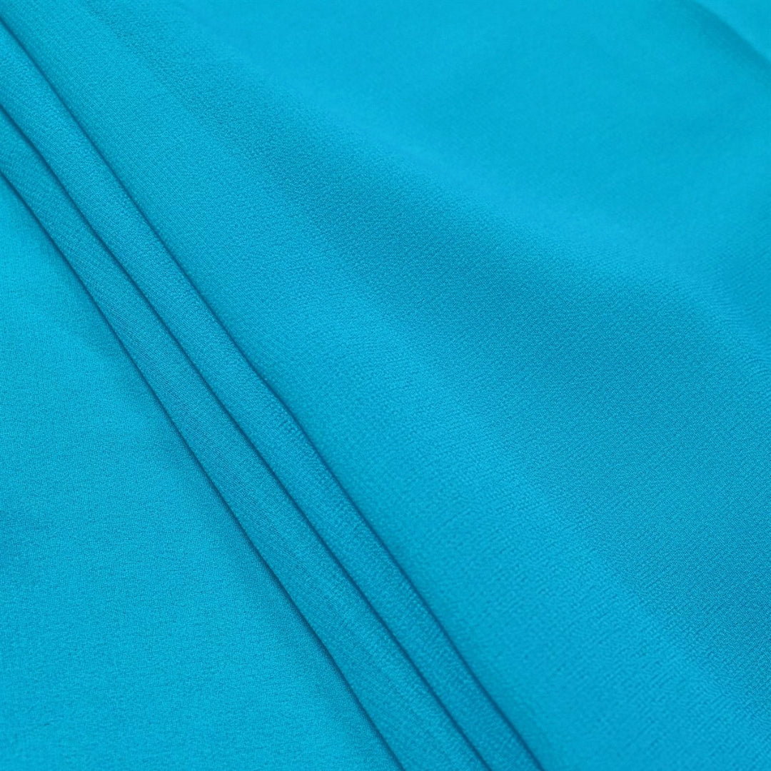 Georgette Solid Blue Fabric (56inch Width)