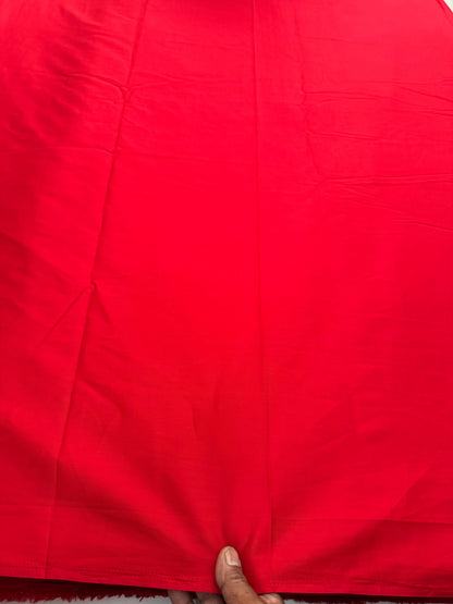 Buy Red Pure Cotton Poplin Fabric