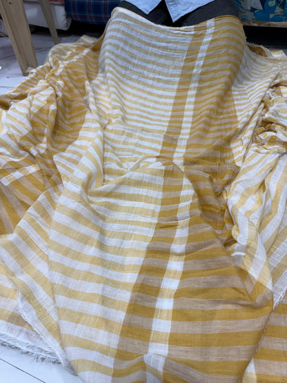 Buy Cotton Gauge Yellow Shade Stripe Fabric